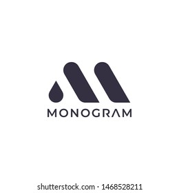 M monogram logo design,simple minimal modern style logomark,brand logo template