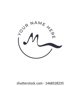 M monogram logo design,simple minimal modern style logomark,brand logo template