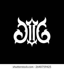 M monogram logo with vintage style