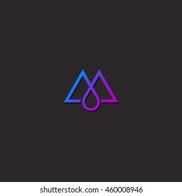 M monograma. Logo de Mountain Water.