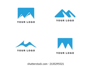 M mountain logo design template