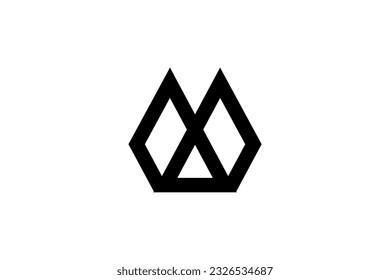 M Mountain Logo Design Vector 