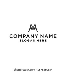 m mountain logo icon design vector