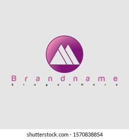 M mountain logo, with a simple, elegant and attractive design.
