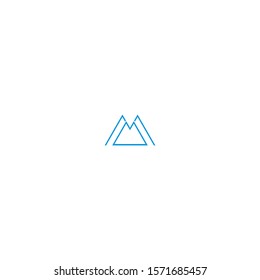 M mountain logo, simple logo, the letter M symbolizes the mountain icon
