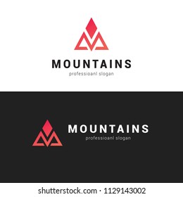 M Mountain Logo Template