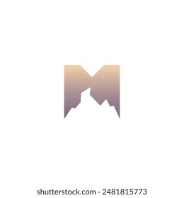 M Mountain Logo Template. Letter M Outdoor Logo Design