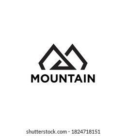 M, logotipo de montaña Vector Plantillas simples Símbolo creativo