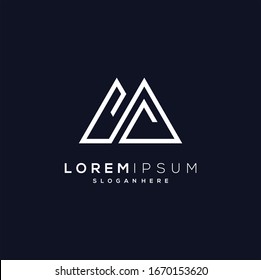 M Monogram Letter Logo mit dünner Schwarzer Monogramm Rahmenkontur. Modern Trendy Letter M Logo Design Vektorillustration Illustration.