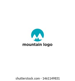 M mountain negative space logo