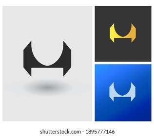 M MU MH Initial Based 3D Logo Design in Gradient Colors. Creative Modern Digital Finance, Fashion, Bridge Construction Company Logo. Luxury Clean Shape With Letters Vector Icon Logo Idea Illustration.