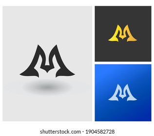 M MU UM logo initial from alphabet, gradient creative iconic logo idea vector.