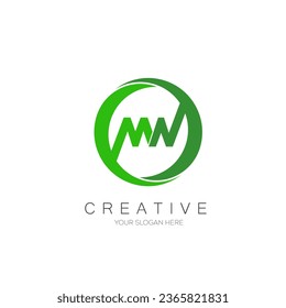 M N circle letter logo design, Monogram letter logo design.