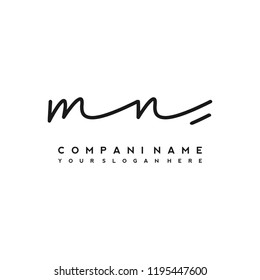 M N Initial handwriting logo vector