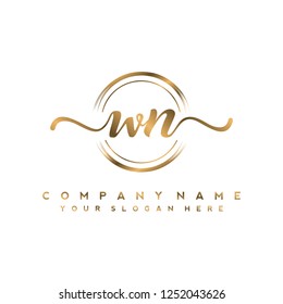 M N Initial handwriting logo vector