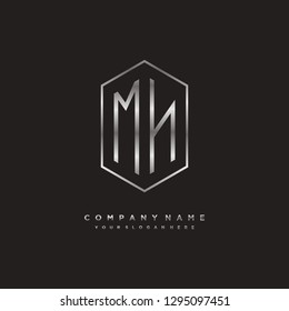 M N initial letter, modern logo design template vector 
