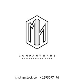 M N initial letter, modern logo design template vector 