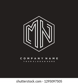 M N initial letter, modern logo design template vector 