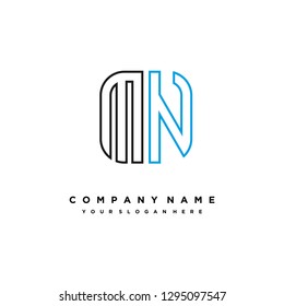 M N initial letter, modern logo design template vector 