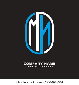 M N initial letter, modern logo design template vector 