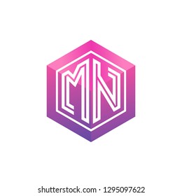M N initial letter, modern logo design template vector 