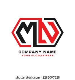 M N initial letter, modern logo design template vector 