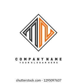 M N initial letter, modern logo design template vector 