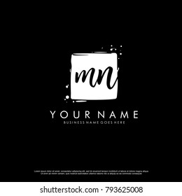 M N initial square logo template vector
