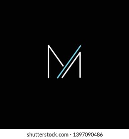 M and N initials letter icon vector