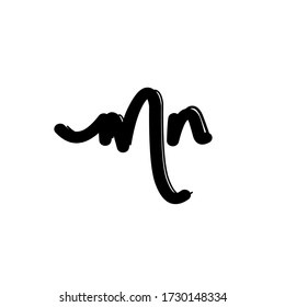  M n Mn Initial letter handwriting and signature logo