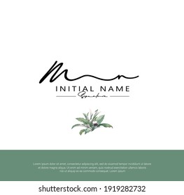 M N MN Initial letter handwriting and signature logo. Beauty vector initial logo .Fashion, boutique, floral and botanical