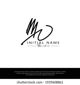 M N MN Escritura manuscrita inicial y logotipo de la firma. Logo inicial del vector de belleza .Moda, boutique, floral y botánica