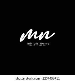 M N MN Letra inicial manuscrita e imagen vectorial de firma, estilo moderno para unir el logotipo de la plantilla