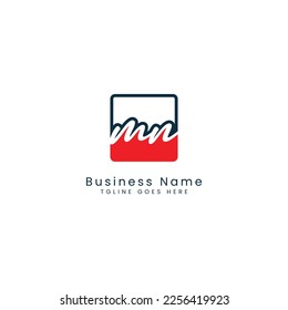 M, N, MN Letra inicial manuscrita y plantilla de imagen vectorial de firma en el logotipo de forma cuadrada