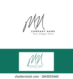  M N MN M V MV Letra inicial manuscrita y logotipo de la firma. Logo inicial del vector de belleza .Moda, boutique, floral y botánica