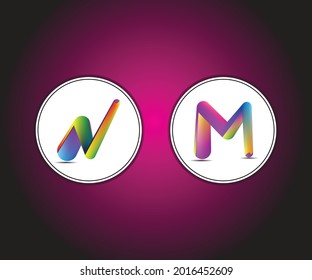 m and n sing blending logo design template