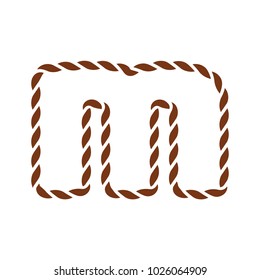 M Navy Rope Letter Logo Icon Design