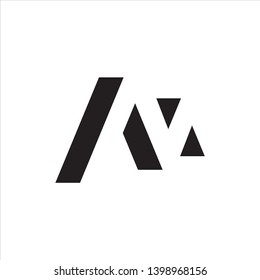 M negative space letter logo vector