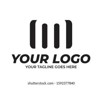 m negative space logo design