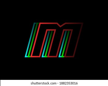 M number font fast, speed motion logo. Sport style futuristic oblique design for   delivery posters, industrial, racing identify and more