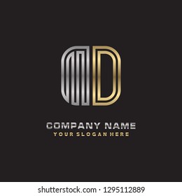 M O initial letter, modern logo design template vector 