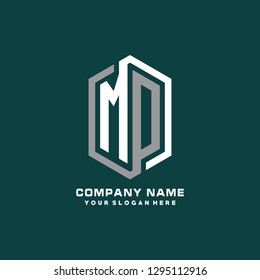 M O initial letter, modern logo design template vector 