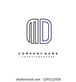 M O initial letter, modern logo design template vector 