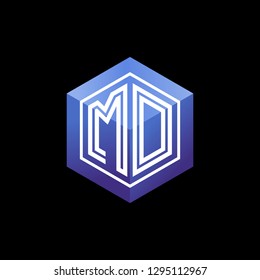 M O initial letter, modern logo design template vector 