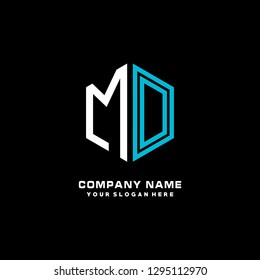 M O initial letter, modern logo design template vector 