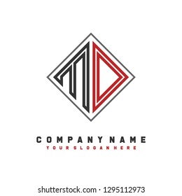 M O initial letter, modern logo design template vector 
