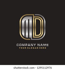 M O initial letter, modern logo design template vector 
