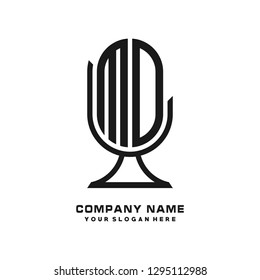 M O initial letter, modern logo design template vector 
