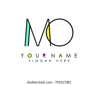 M & O initial minimalist logo template vector