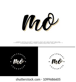 M O initial name vintage logo vector